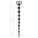 Анальные бусы TOYFA POPO Pleasure Cephei, водонепроницаемые, силикон, черные, 33,5 см, Ø 2,4 см