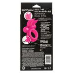 Перезаряжаемое эрекционное виброкольцо Silicone Rechargeable Dual Butterfly Ring