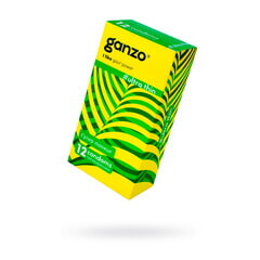 Презервативы Ganzo, ultra thin, супер тонкие, латекс,18 см, 5,2 см, 12 шт.