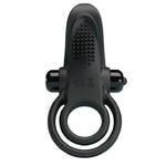 Эрекционное виброкольцо с двойным подхватом PrettyLove Vibrant Penis Ring