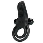 Эрекционное виброкольцо с двойным подхватом PrettyLove Vibrant Penis Ring