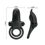 Эрекционное виброкольцо с двойным подхватом PrettyLove Vibrant Penis Ring