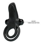 Эрекционное виброкольцо с двойным подхватом PrettyLove Vibrant Penis Ring