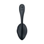 Виброяйцо Satisfyer Ribbed Petal с пультом ДУ, черное, 7,8 см